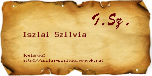 Iszlai Szilvia névjegykártya